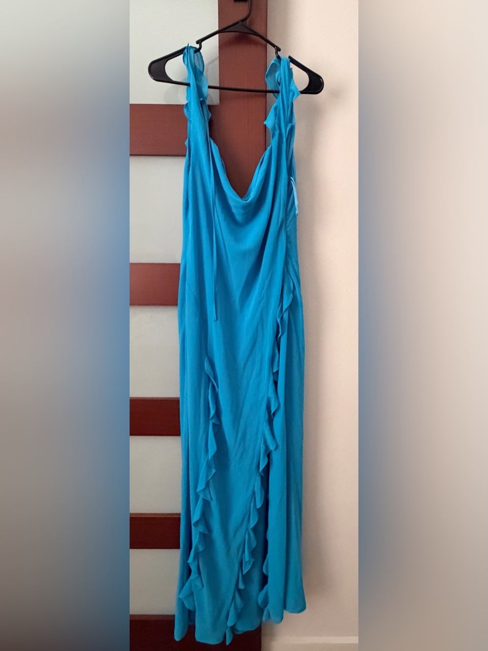 Hello Molly Turquoise Ruffle Maxi Skirt